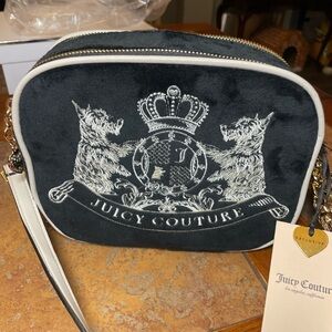 Juicy Couture Classic SCOTTIE Dogs Camera Crossbody Bag Purse NWT Black Licorice